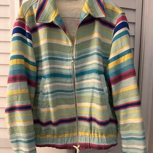 Colorful Striped Zip-Up Jacket